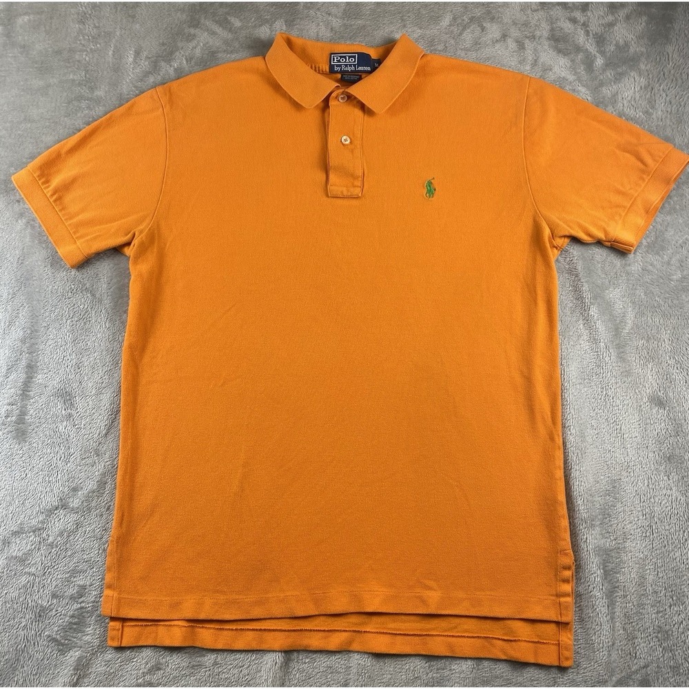 Ralph Lauren Classic Orange Cotton Short Sleeve Polo Shirt Mens Medium